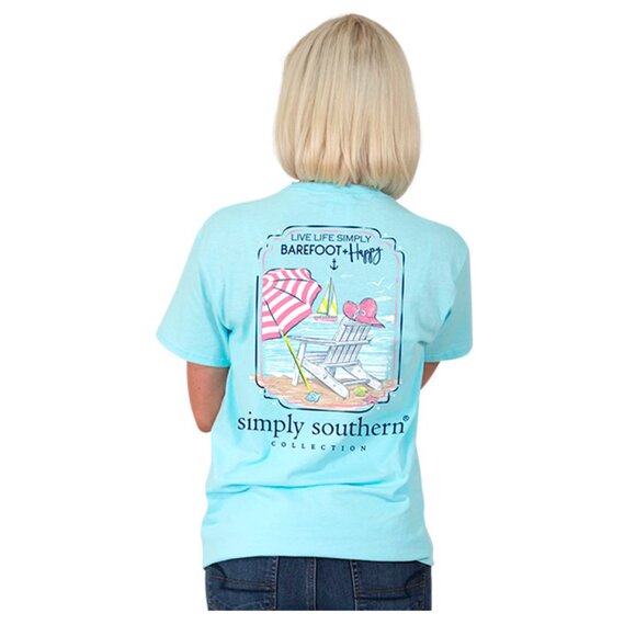 Simply Southern | Marine "Barefoot and Happy" T-shirt Tee | Size Extra Large - Picture 3 of 14